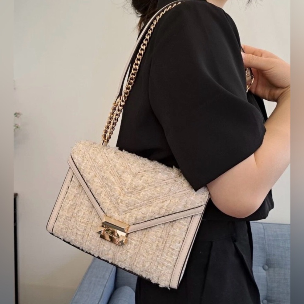 MICHAEL Michael Kors Whitney Cream Tweed Shoulder Bag